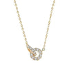 Wholesale Jewelry 925 Sterling Silver Doublering Ochain Clavicle Chain With Geometric Pattern And 18K Gold Plated For Women
