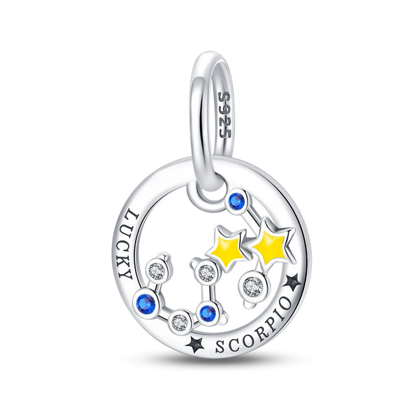 Wholesale Jewelry 925 Sterling Silver Dripping Oil Twelve Constellations Pendant