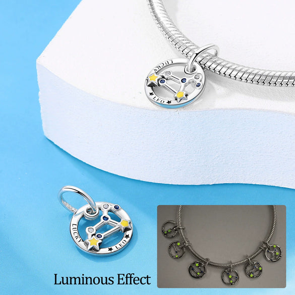 Wholesale Jewelry 925 Sterling Silver Dripping Oil Twelve Constellations Pendant