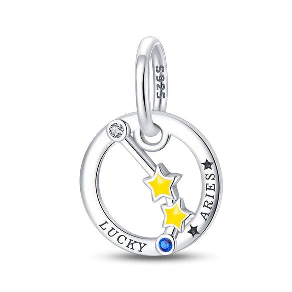 Wholesale Jewelry 925 Sterling Silver Dripping Oil Twelve Constellations Pendant
