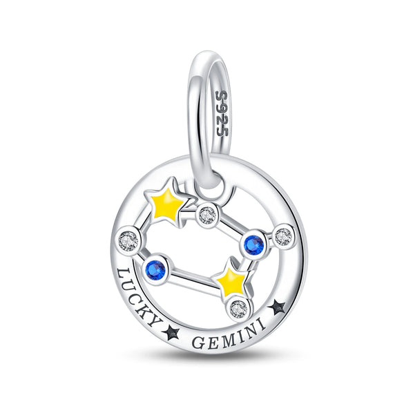 Wholesale Jewelry 925 Sterling Silver Dripping Oil Twelve Constellations Pendant