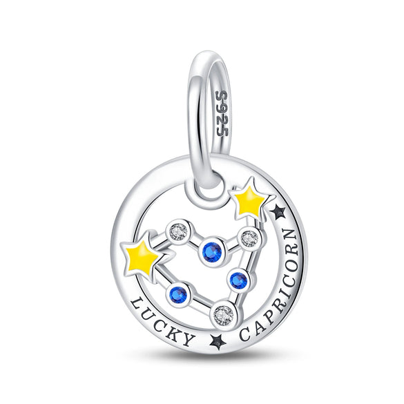 Wholesale Jewelry 925 Sterling Silver Dripping Oil Twelve Constellations Pendant