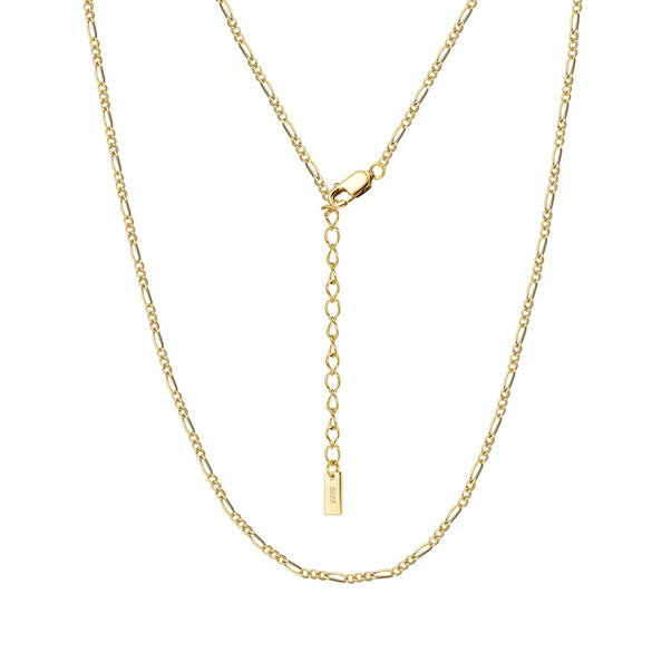 Wholesale Jewelry 925 Sterling Silver Figaro Chain Electroplated Women's Necklace