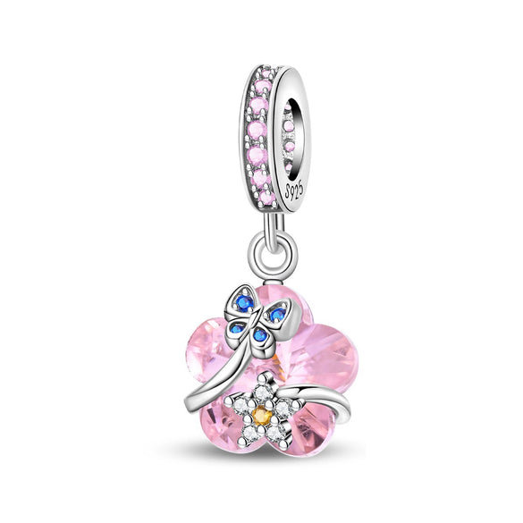 Wholesale Jewelry 925 Sterling Silver Flower Fairy Crystal Beads Charm Accessories Dripping Oil Original Design Animal Style