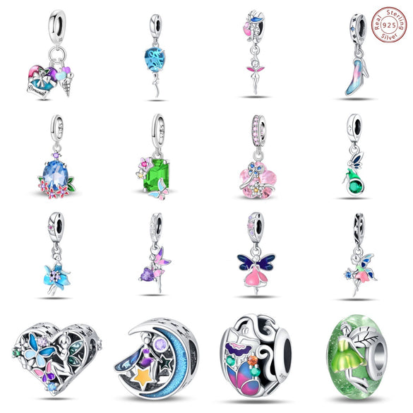Wholesale Jewelry 925 Sterling Silver Flower Fairy Crystal Beads Charm Accessories Dripping Oil Original Design Animal Style