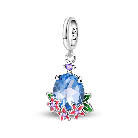 Wholesale Jewelry 925 Sterling Silver Flower Fairy Crystal Beads Charm Accessories Dripping Oil Original Design Animal Style