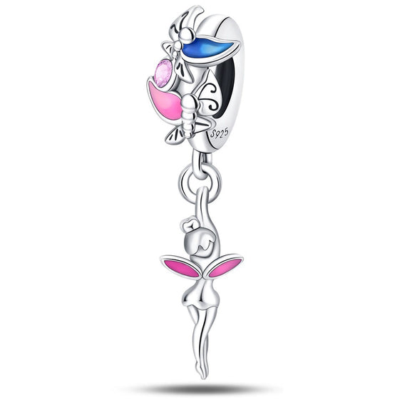 Wholesale Jewelry 925 Sterling Silver Flower Fairy Crystal Beads Charm Accessories Dripping Oil Original Design Animal Style