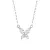 Wholesale Jewelry 925 Sterling Silver Fourleaf Clover Butterfly Geometric Flower Inlaid Zircon Pendant Necklace For Women