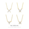 Wholesale Jewelry 925 Sterling Silver Fourleaf Clover Butterfly Geometric Flower Inlaid Zircon Pendant Necklace For Women