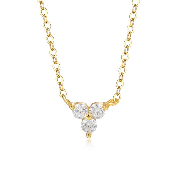 Wholesale Jewelry 925 Sterling Silver Fourleaf Clover Butterfly Geometric Flower Inlaid Zircon Pendant Necklace For Women