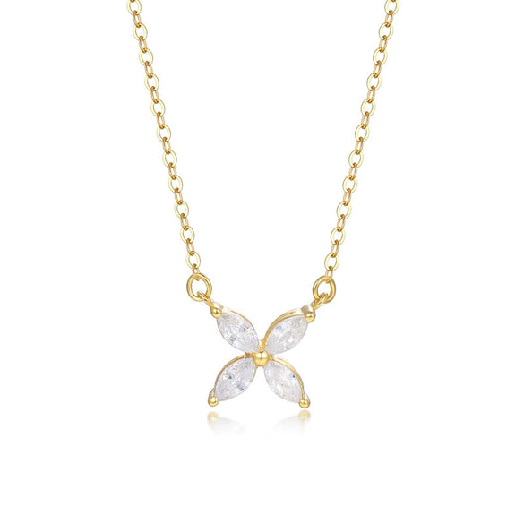 Wholesale Jewelry 925 Sterling Silver Fourleaf Clover Butterfly Geometric Flower Inlaid Zircon Pendant Necklace For Women