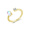 Wholesale Jewelry 925 Sterling Silver Geometric Asymmetrical Pattern Open Ring For Women