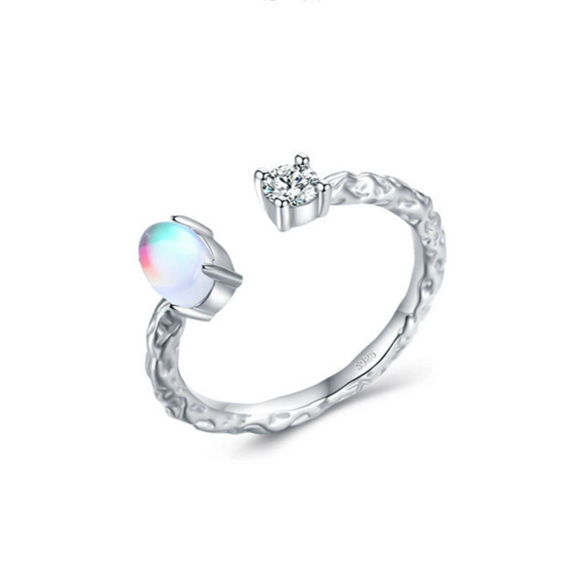 Wholesale Jewelry 925 Sterling Silver Geometric Asymmetrical Pattern Open Ring For Women