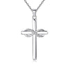 Wholesale Jewelry 925 Sterling Silver Geometric Cross Microinlaid Zircon Pendant Necklace For Women
