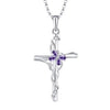Wholesale Jewelry 925 Sterling Silver Geometric Cross Microinlaid Zircon Pendant Necklace For Women