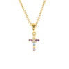 Wholesale Jewelry 925 Sterling Silver Geometric Cross Microinlaid Zircon Pendant Necklace For Women