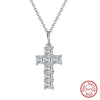 Wholesale Jewelry 925 Sterling Silver Geometric Cross Pendant Necklace Electroplated Simple Style