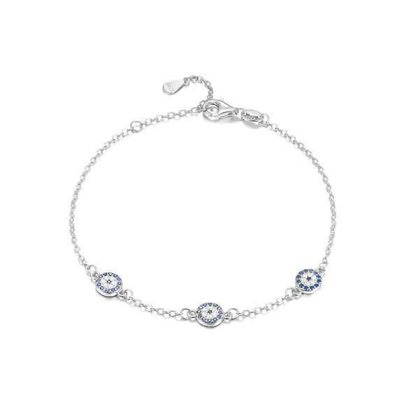 Wholesale Jewelry 925 Sterling Silver Geometric Devil's Eye Bracelet