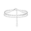 Wholesale Jewelry 925 Sterling Silver Geometric Doublelayer Stacked Bracelet Electroplated