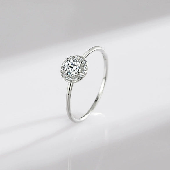 Wholesale Jewelry 925 Sterling Silver Geometric Inlaid Zircon Ring Light Luxury Style