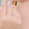 Wholesale Jewelry 925 Sterling Silver Geometric Inlaid Zircon Ring Light Luxury Style