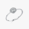 Wholesale Jewelry 925 Sterling Silver Geometric Inlaid Zircon Ring Light Luxury Style