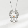Wholesale Jewelry 925 Sterling Silver Geometric Long Life Lock Bell Necklace With Moonstone And Electroplating Treatment