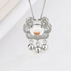 Wholesale Jewelry 925 Sterling Silver Geometric Long Life Lock Bell Necklace With Moonstone And Electroplating Treatment