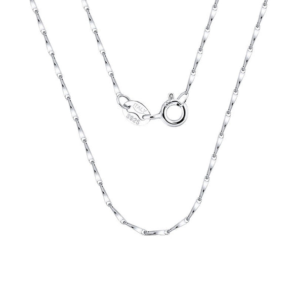 Wholesale Jewelry 925 Sterling Silver Geometric Melon Seed Chain Necklace With Electroplating