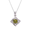 Wholesale Jewelry Sterling Silver Geometric Natural Gem Pendant Necklace For Women Set With Precious Stones