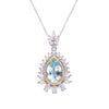 Wholesale Jewelry Sterling Silver Geometric Natural Gem Pendant Necklace For Women Set With Precious Stones