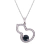 Wholesale Jewelry Sterling Silver Geometric Natural Gem Pendant Necklace For Women Set With Precious Stones