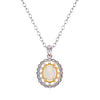 Wholesale Jewelry Sterling Silver Geometric Natural Gem Pendant Necklace For Women Set With Precious Stones