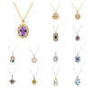 Wholesale Jewelry Sterling Silver Geometric Natural Gem Pendant Necklace For Women Set With Precious Stones