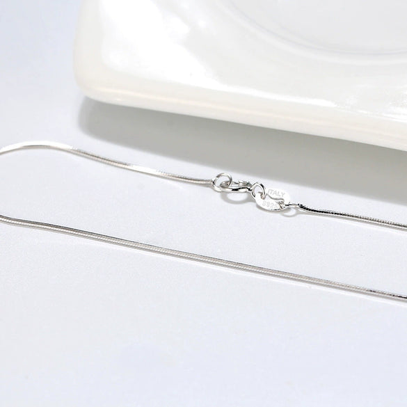 Wholesale Jewelry 925 Sterling Silver Geometric Octagonal Snake Chain Pendant Necklace Electroplated Unisex