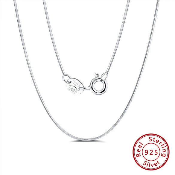 Wholesale Jewelry 925 Sterling Silver Geometric Octagonal Snake Chain Pendant Necklace Electroplated Unisex