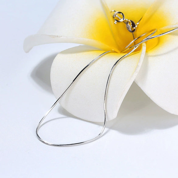 Wholesale Jewelry 925 Sterling Silver Geometric Octagonal Snake Chain Pendant Necklace Electroplated Unisex