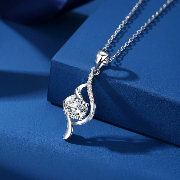 Wholesale Jewelry 925 Sterling Silver Geometric Pattern Mosan Diamond Pendant Necklace For Women