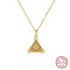 Wholesale Jewelry Sterling Silver Geometric Triangle Pyramid Devil's Eye Pendant Necklace