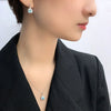 Wholesale Jewelry Sterling Silver Heart Ocean Blue Gemstone Geometric Light Luxury Threepiece Set