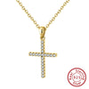 Wholesale Jewelry 925 Sterling Silver Heart Pendant Necklace With Cross Chain And Electroplating Unisex Cartoon Style