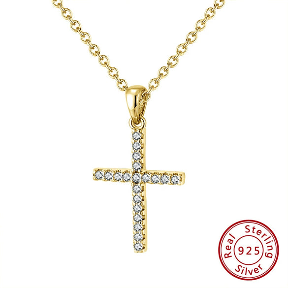 Wholesale Jewelry 925 Sterling Silver Heart Pendant Necklace With Cross Chain And Electroplating Unisex Cartoon Style