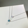 Wholesale Jewelry Sterling Silver Heart Pendant Ochain Necklace For Women Lovely Style Diamond Inlay