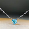 Wholesale Jewelry Sterling Silver Heart Pendant Ochain Necklace For Women Lovely Style Diamond Inlay