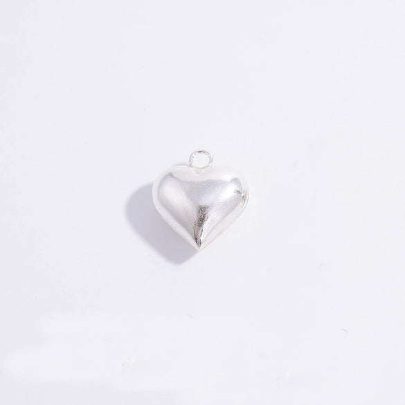 Wholesale Jewelry 925 Sterling Silver Heartshaped Geometric Minimalist Pendant Electroplated For Diy Bracelet Necklace