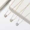 Wholesale Jewelry Sterling Silver Inlaid Zircon Clavicle Necklace Geometric Round Pendant Polished
