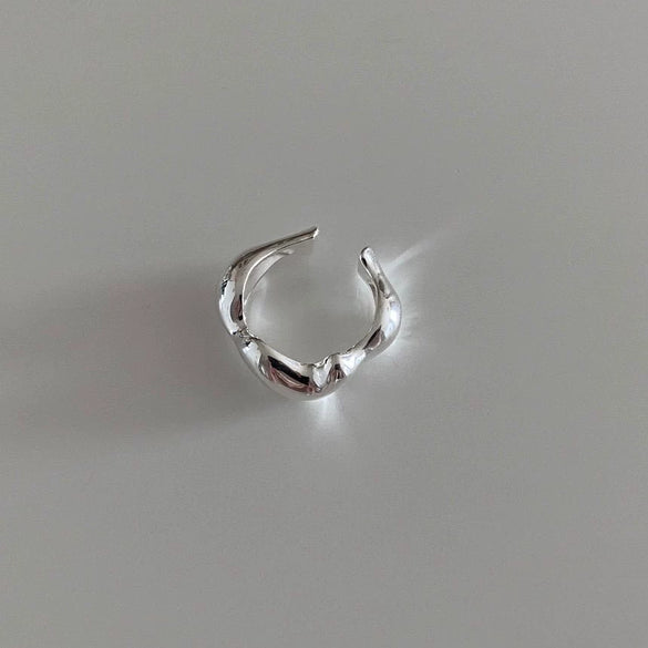 Wholesale Jewelry 925 Sterling Silver Irregular Heart Shaped Ring With Electroplating Design