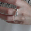 Wholesale Jewelry 925 Sterling Silver Irregular Heart Shaped Ring With Electroplating Design