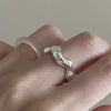 Wholesale Jewelry 925 Sterling Silver Irregular Heart Shaped Ring With Electroplating Design