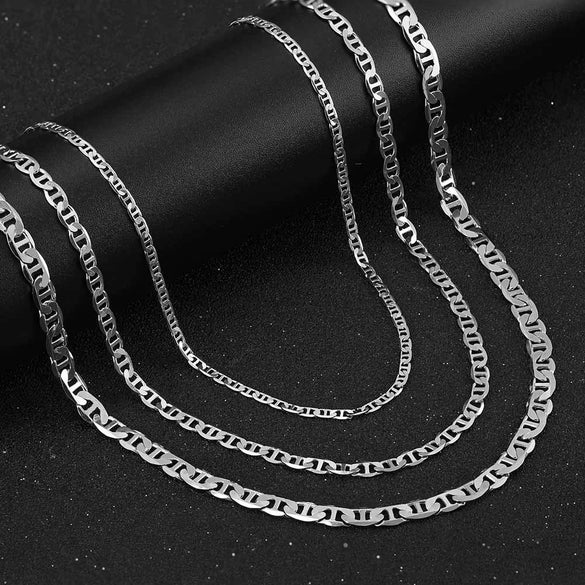 Wholesale Jewelry Sterling Silver Japanese Chain Necklace Geometric Style Electroplated For Men